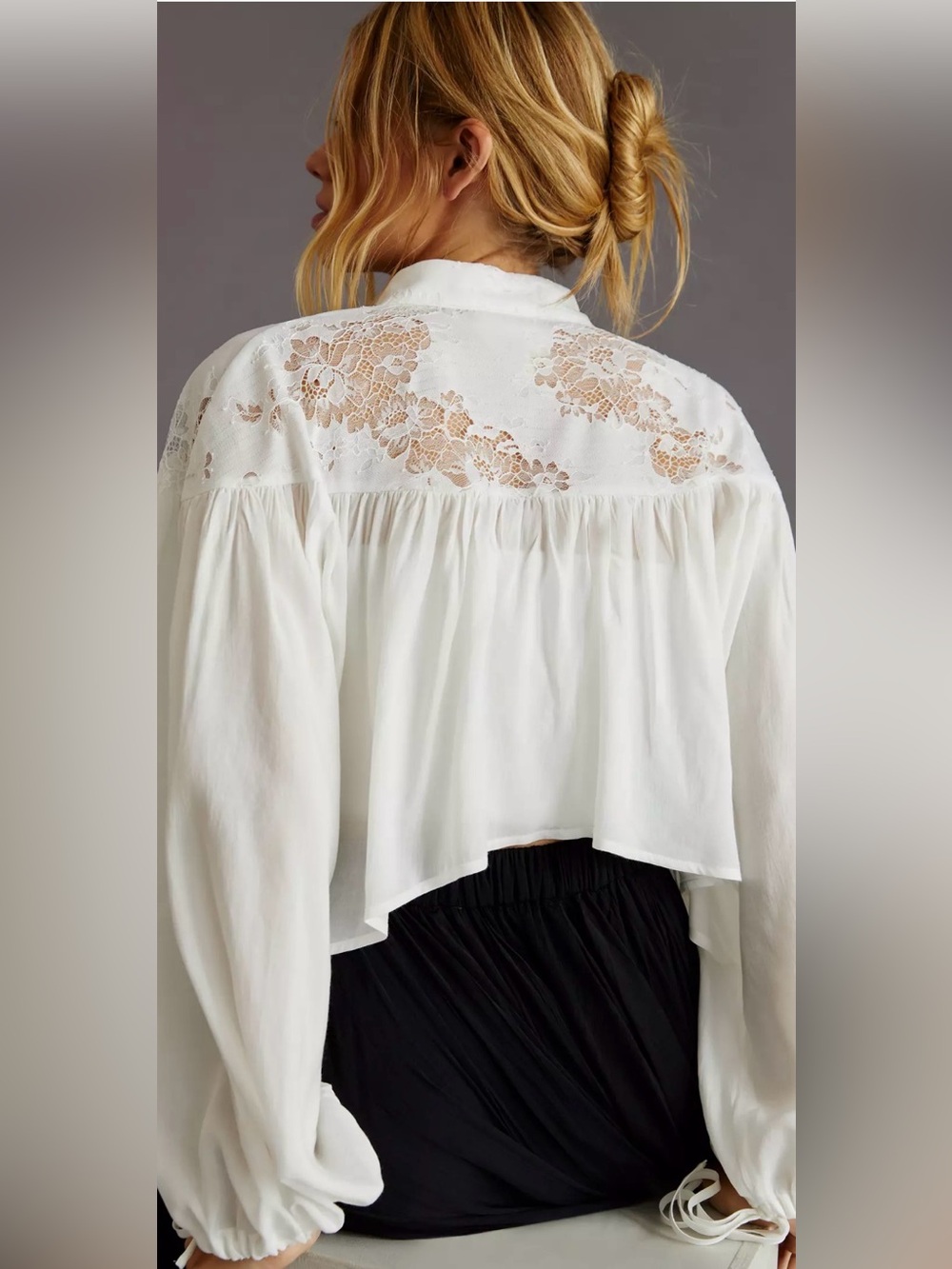 Anthropologie Maeve Cropped Lace Shrug Jacket OS - Picture 2 of 10